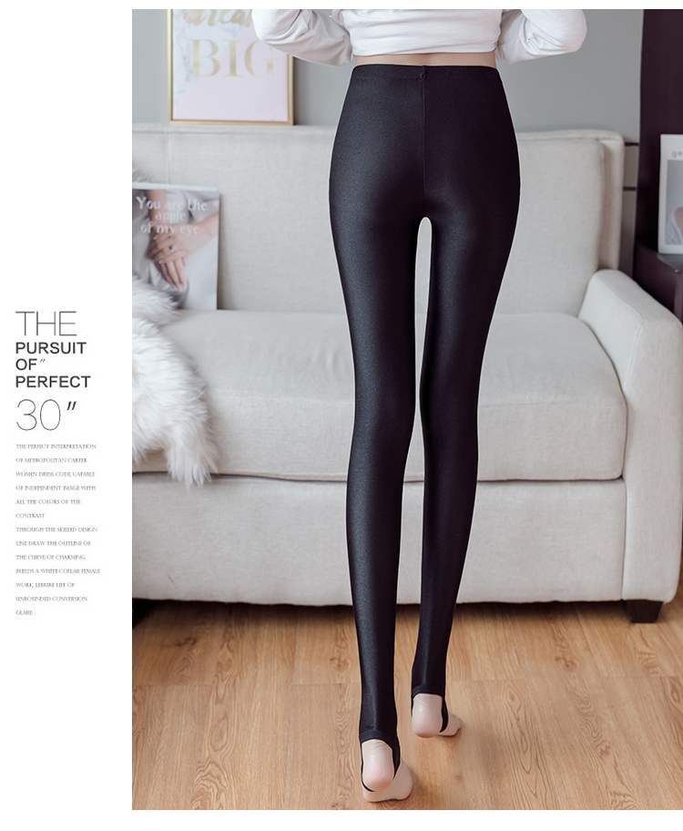 Mùa hè mới phần mỏng bước trên chân quần bóng loáng cho phụ nữ mặc eo cao là quần legging mỏng size lớn 200 kg xuân hè kéo dài shop quần áo nữ