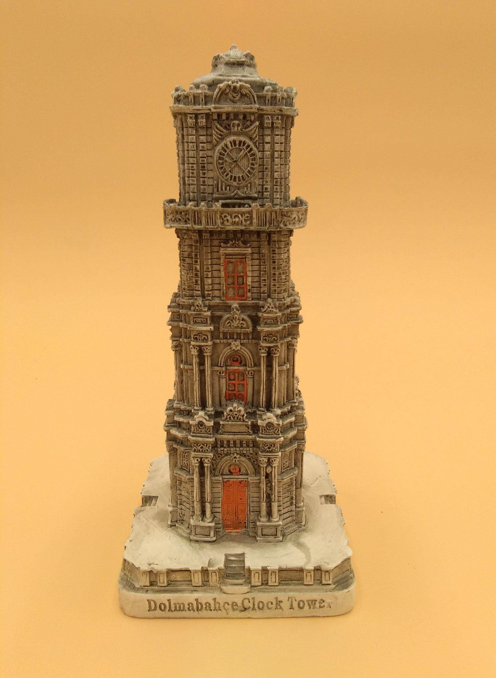Model of decorative decoration of the scene microlandscape of the clock tower of Durmabach