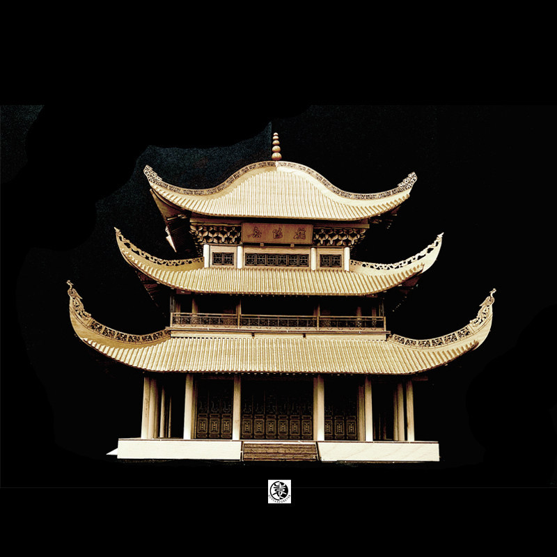 Chinese ancient building diy handmade tenon and mortise assembled wooden model Yueyang Building craft gift decoration ornaments