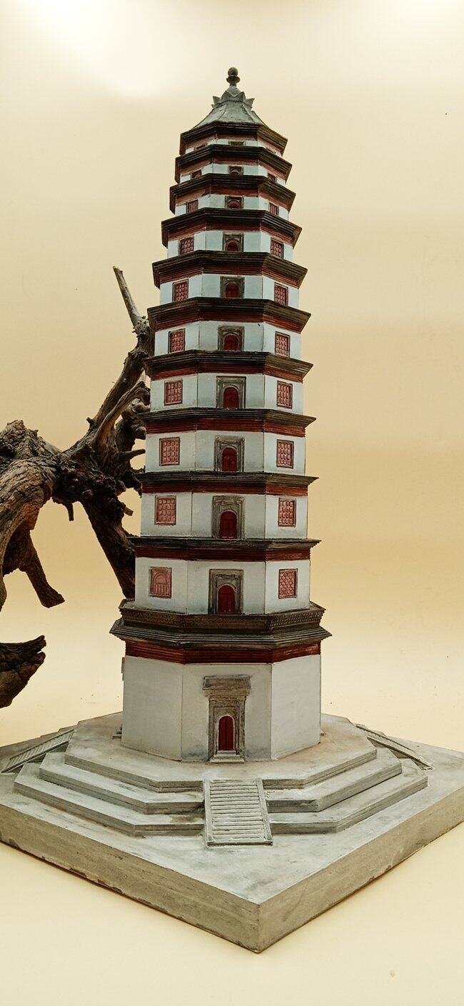 Ancient Chinese Miniature Diy Diy Diy Kaiyuan Temple Tower Finished Art Collection