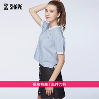 SHAPE Sê-ri Early Bird Series Mùa xuân và Mùa hè Màu tương phản Đường viền cổ áo giản dị Áo ngắn tay dễ thương CZ8Q1017 - Áo phông thể thao áo thun thể thao có cổ