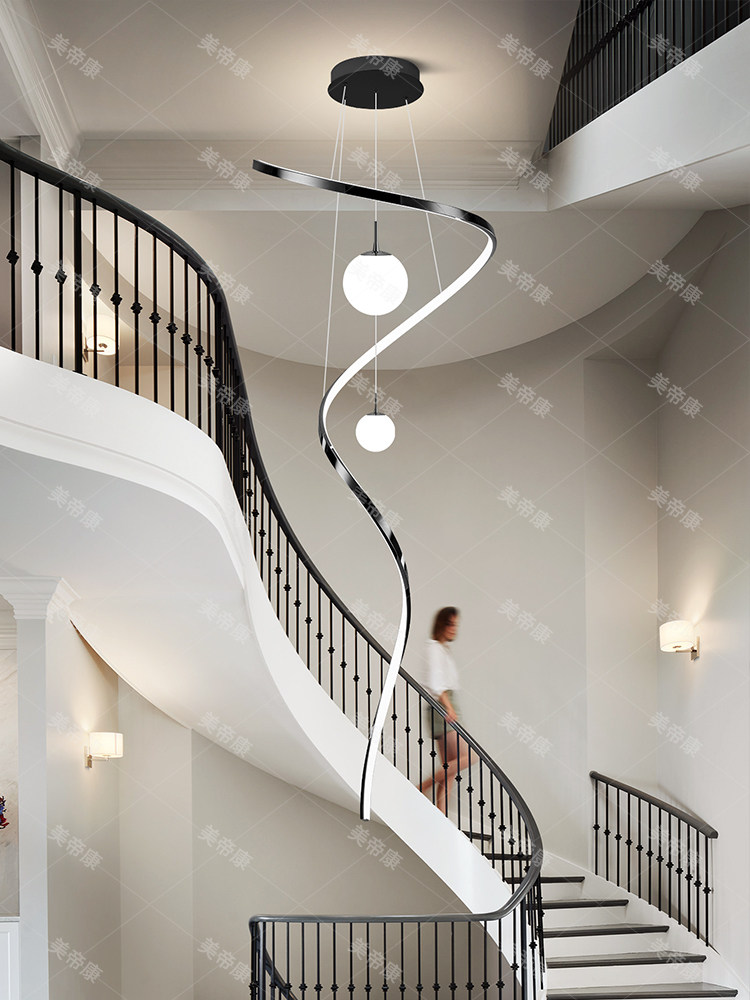 Designer Chandelier for Villa, Light Luxury Villa Duplex Living Room Lamp, Large Hollow Chandelier for Apartment, Open Staircase Lamp