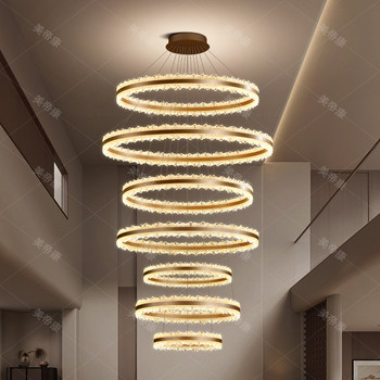 2025 New Model Villa Duplex Large Chandelier, Light Luxury, High Ceiling, Mid-Floor, Stairwell, Open Space, Living Room Chandelier