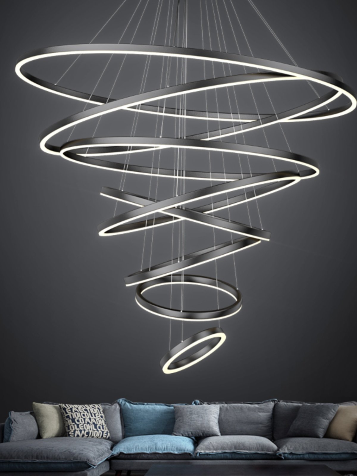 Duplex Chandelier Living Room Lamp Modern Minimalist Light Luxury Villa Staircase Creative Personality Art Lighting Internet Celebrity Lamps