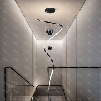 Designer Chandelier for Villa, Light Luxury Villa Duplex Living Room Lamp, Large Hollow Chandelier for Apartment, Open Staircase Lamp