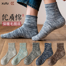 Socks men winter tube Japanese wool cotton socks men thickened tide personality National Wind Autumn winter socks men stockings