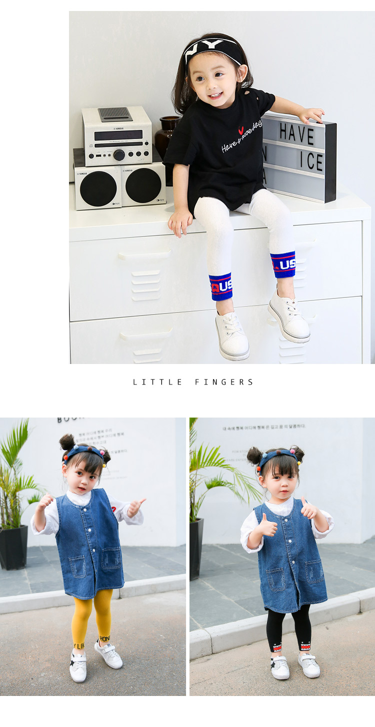Mùa xuân và mùa thu tất trẻ em mặc quần đan cô gái quần lửng chín điểm quần legging cotton quần bé - Quần các mẫu quần đẹp cho bé yêu