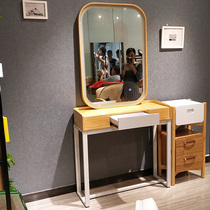 Net red European hot dyeing mirror Hair salon mirror Barbershop cabinet One-piece hair salon special single-sided lamp mirror table