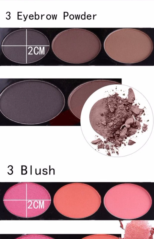 MISS ROSE 142 phấn mắt 3 màu má hồng 3 màu phấn mắt trang điểm set box Makeup Makeup Makeup đặc biệt - Bóng mắt