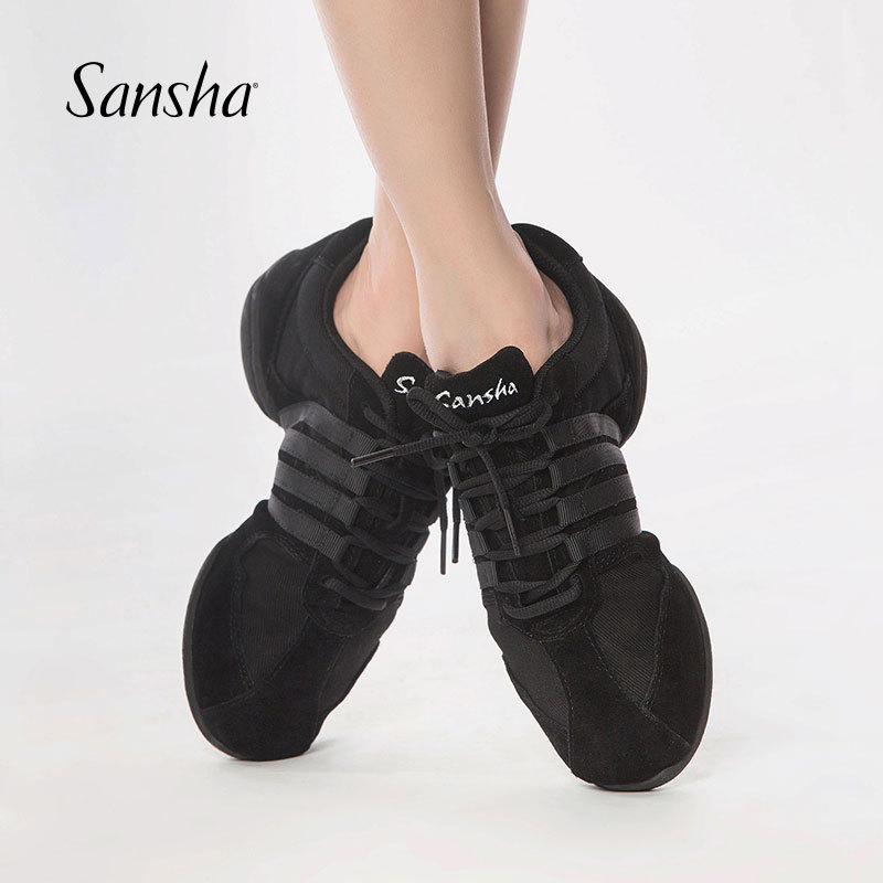 Sansha French Sansha Fitness Sneakers Jazz Shoes Flat Suede Modern Dance Shoes Dance Square Dance Shoes