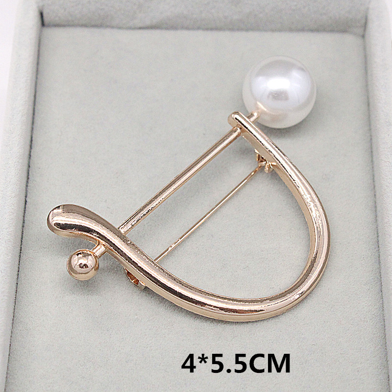 Đàn ông và phụ nữ giả ngọc trai quần áo phụ kiện trâm cài áo sơ mi cộc tay áo choàng len khóa chống ánh sáng đơn giản pin trâm - Trâm cài trâm cài