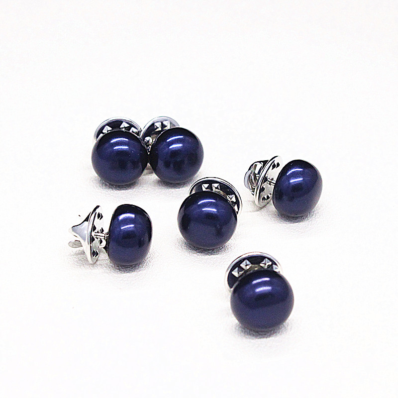 Nút giả 12 mm ngọc trai khóa móc quần áo khóa cố định chống ánh sáng nút áo cổ áo cổ áo ngọc trai khóa trâm - Trâm cài ghim cài áo sơ mi nam