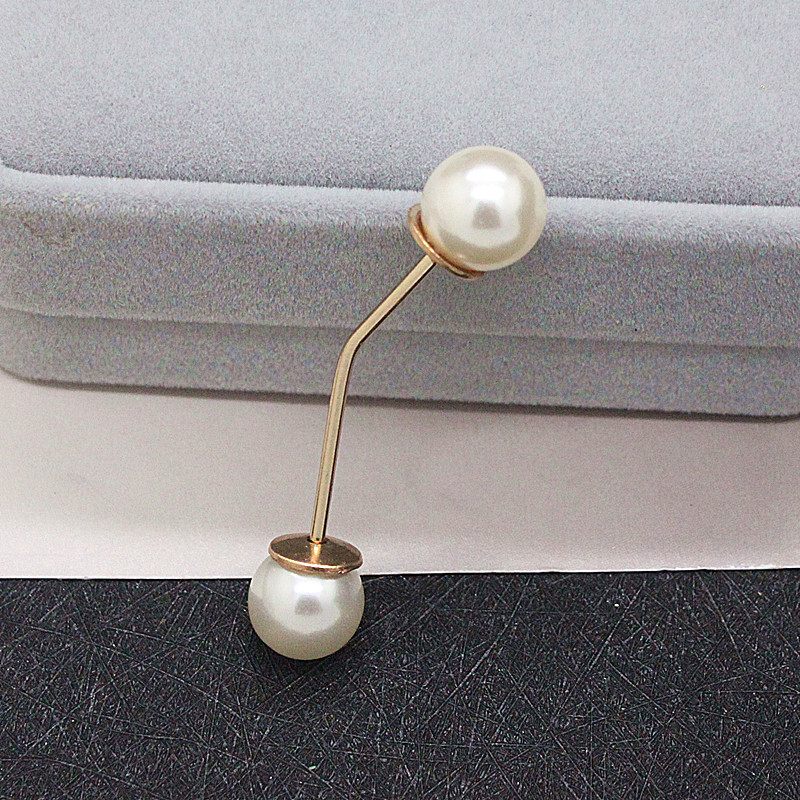 Thời trang từ pin hai đầu ngọc xoắn ốc khóa trâm nam và nữ áo khuy măng sét cổ kim kim loại pin đơn giản huy hiệu cài balo