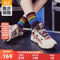 361 womens shoes sports shoes 2021 autumn and winter new non-slip wear-resistant high-top shoes plus velvet warm casual father shoes women