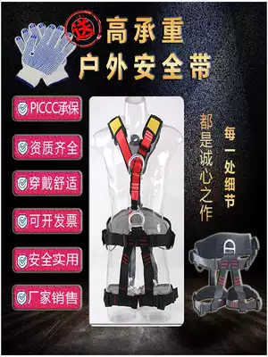 Outdoor aerial work five-point safety belt Climbing mountain rescue wide belt Full body insurance safety rope Resistant Anda