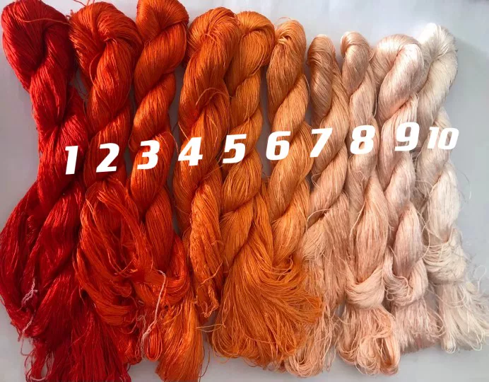 Silk threads, DIY, with embroidery, 10 colors