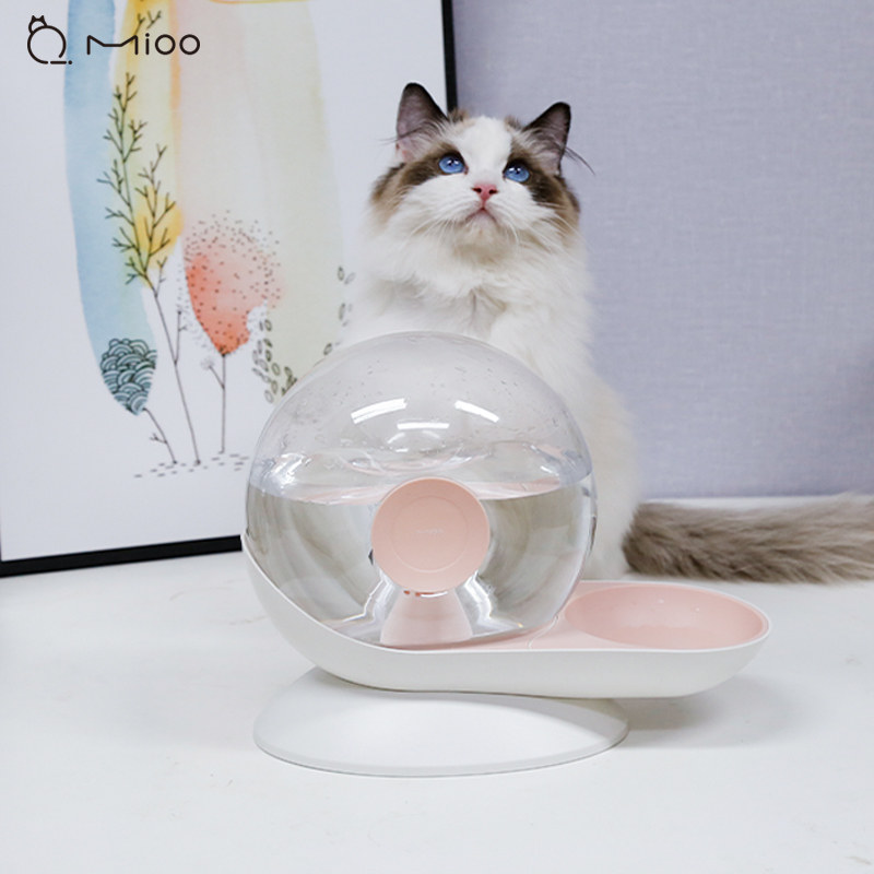 Mioo Cat Snail Drinking Fountain Flowing Unplugged Pet Drinking Fountain Automatic Cycle Cats and Dogs Drinking Water Food Basin Bowl