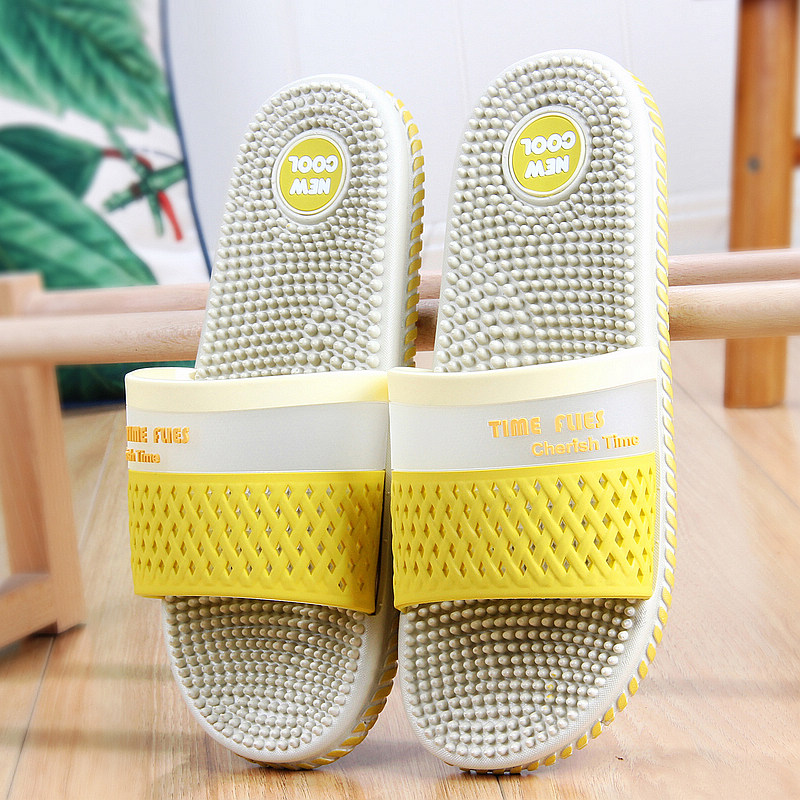 YellowPlantar massage man slipper household summer indoor non-slip At home take a shower Shower Room Deodorization sandals  male summer