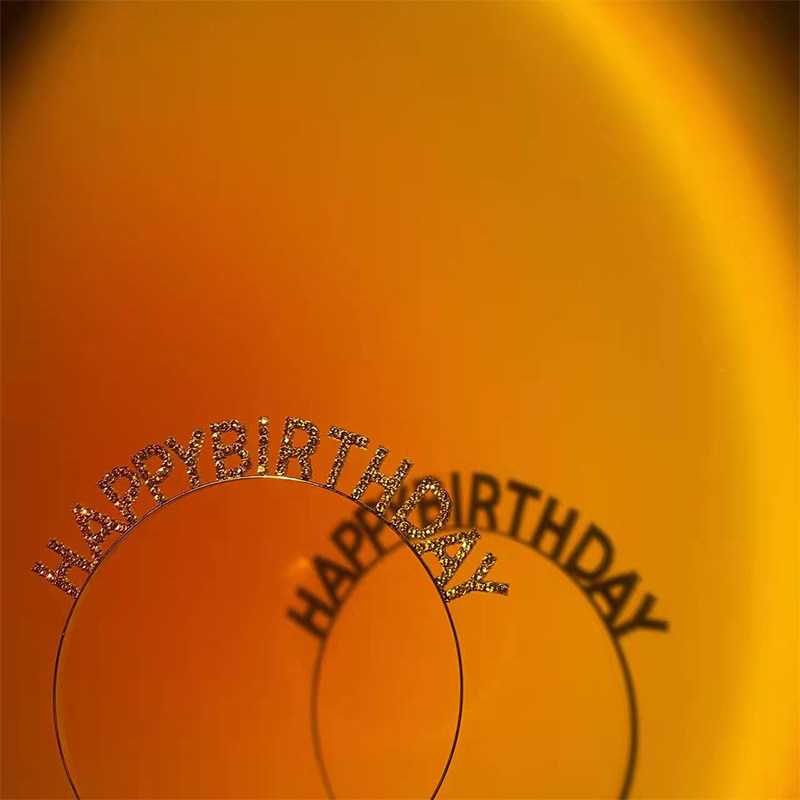 Ins Red Sunset Birthday Happy Hairy Hairy Hairy Headhead Decoration Projector Photo Area Decoration