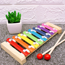 Baby puzzle hands on violin wood music toy male and female versatile hand knocks 1-2-3-year-old 8-tone small xylophone
