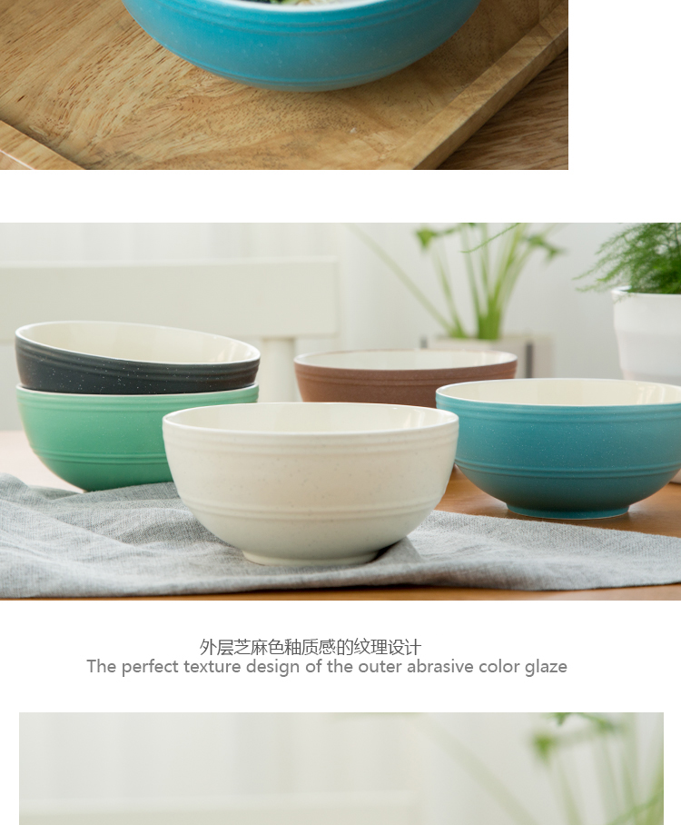 Japanese creative ceramic noodles bowl bowl 6 inches eat rice bowl dish bowl of salad bowl Nordic tableware