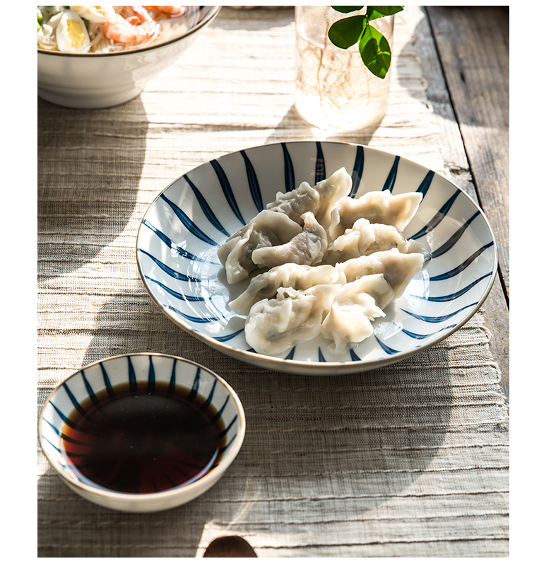Jian Lin, a Japanese high temperature ceramic plate loading housewarming gifts home dishes suit household porcelain tableware bluegrass