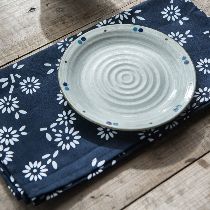 Jian Lin, a Japanese household creative ceramic plate cold dish dish dish 10 blue grass dessert plate