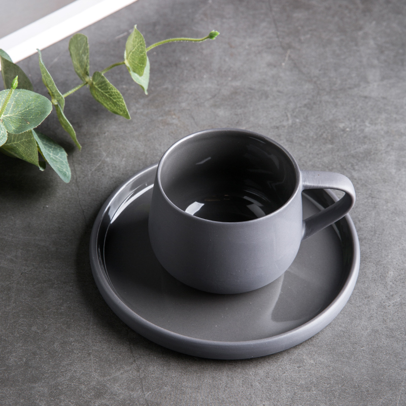 Creative ceramic coffee cups and saucers suit English afternoon tea cups matte enrolled abnormity sugar bowls contracted Europe type small key-2 luxury