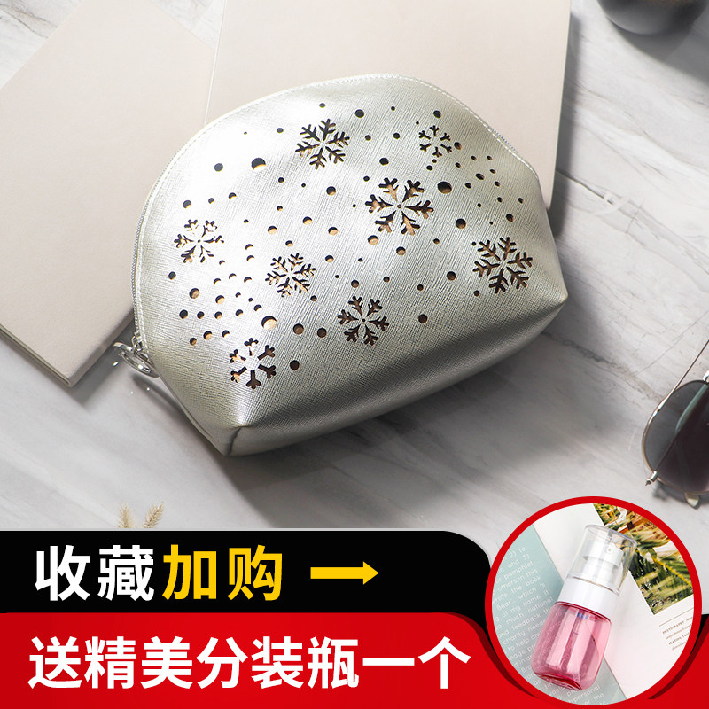 Double - layer hollow - hollow - piece makeup bag large - capacity makeup bag female receives network red super - fire in body