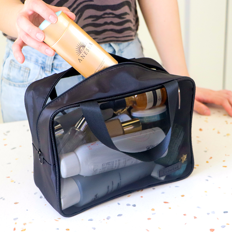 Cubic Capacity Bag Handle Handle Simple Pure Color Bag Portable Cosmetic Package