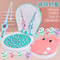 Large childrens electric fishing toy pool set Magnetic fish Baby boy baby girl intelligence 3 years old puzzle 6 early education