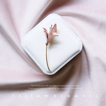 Daffodil brooch pink flowers gentle plant elegant French New 2021 girls give birthday gift