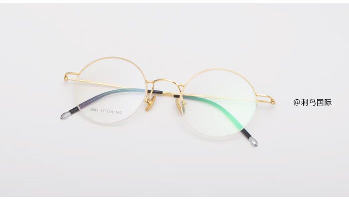 Kính siêu nhẹ mới Nam và nữ thủy triều Khung trọng lượng tịnh 7g Khung tròn nửa khung cổ điển Có thể được trang bị bảo vệ bức xạ cận thị kính gm southside