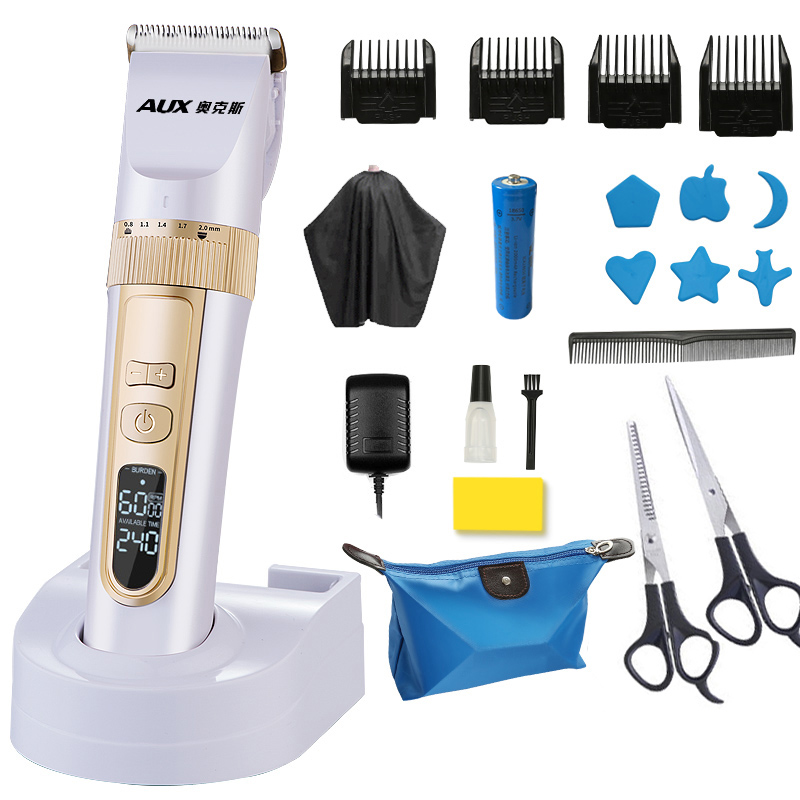 S5 Pearl White [Set Meal 1] + ScissorsOaks Barber Electric clippers Rechargeable adult Razor children Electric Electric pusher beauty salon special-purpose household