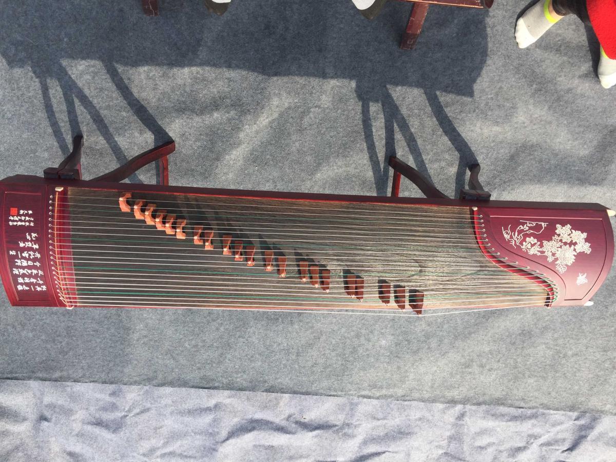 Dương Châu Guzheng Jinsi Nanmu chạm khắc mô hình cảnh quan Guzheng nhiều loại hoa đỏ trắng nâu đen dòng nhạc cụ Wellcome - Nhạc cụ dân tộc đàn tranh cổ trang