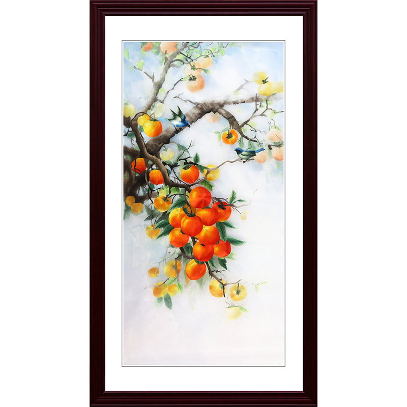 Su embroidery finished product hanging painting matter Ruyi Chinese-style Xuanguan corridor decoration painting gourd Fulu genuine silk pure hand embroidery