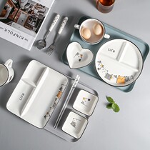 Light food tableware Western food plate high-end atmospheric plate ceramic Japanese home barbecue tray retro style creativity