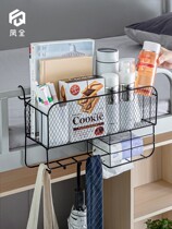 The bedside is covered with artifact on the wall shelf. College student dormitory bed storage hanging basket ins Wind good things small