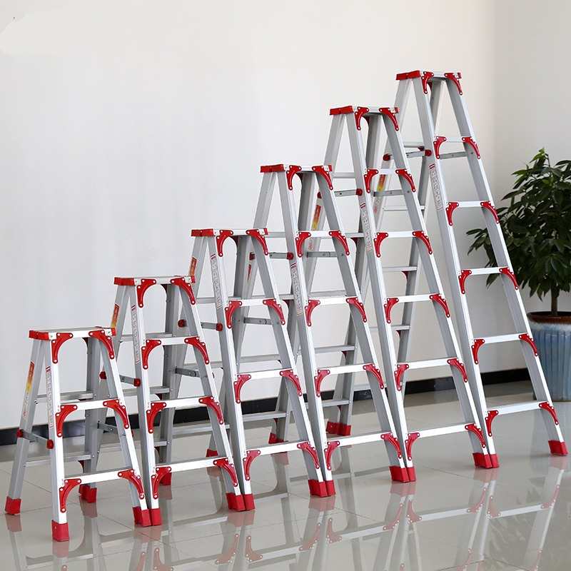 Home Ladder Aluminum Alloy Herringbone Ladder 1 5 m Thickened Double Side Multifunction Safety Folding Ladder Height 1 m 1 8 m