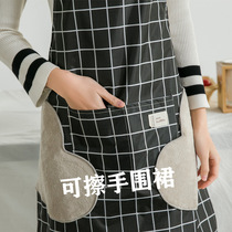 Creative erasable hand apron kitchen waterproof and oil-proof waist home with rag summer simple fashion Japanese apron