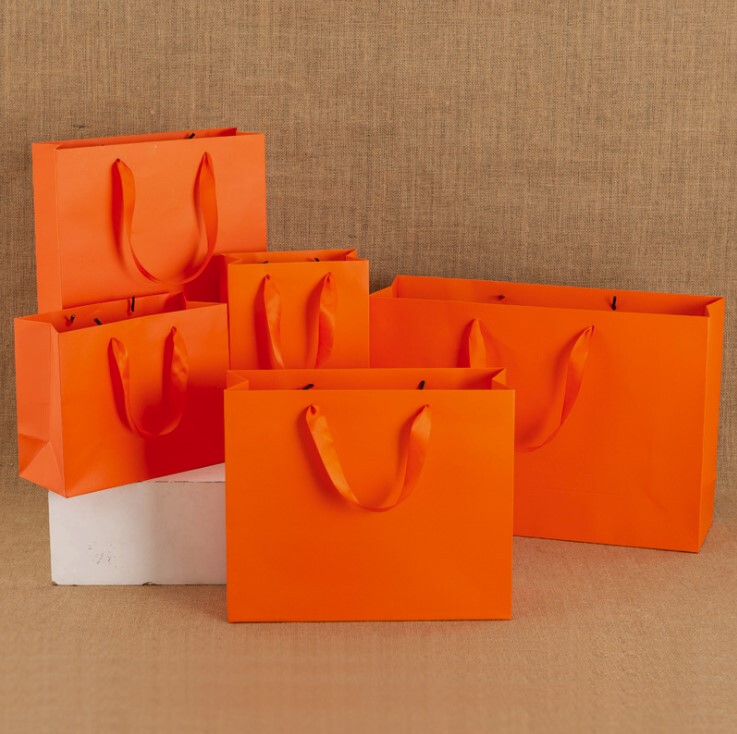 Horizontal Large Orange Bag, Orange Paper Bag, Orange Tote Bag, Small Gift Bag, Orange Clothing Bag Horizontal Large Orange Bag, Orange Paper Bag, Orange Tote Bag, Small Gift Bag, Orange Clothing Bag
