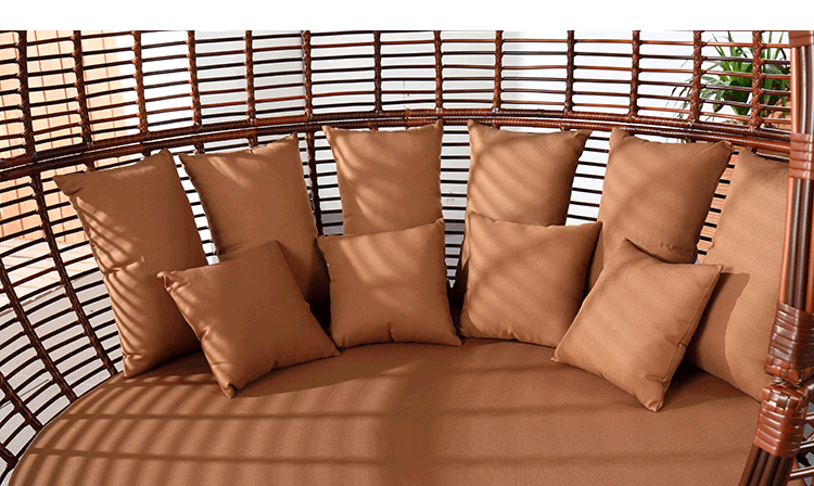 Sân ngoài trời sofa lười khách sạn đồ nội thất mây tùy chỉnh giải trí hồ bơi ngoài trời mây giường sofa tròn bàn ghế để ban công