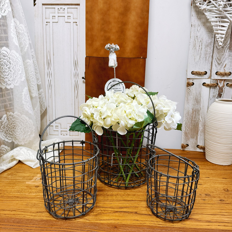 ins Wire Small Basket Three-Piece Set Garden Groceries Iron Mesh Basket ins Wire Small Basket Three-Piece Set Garden Groceries Iron Mesh Basket