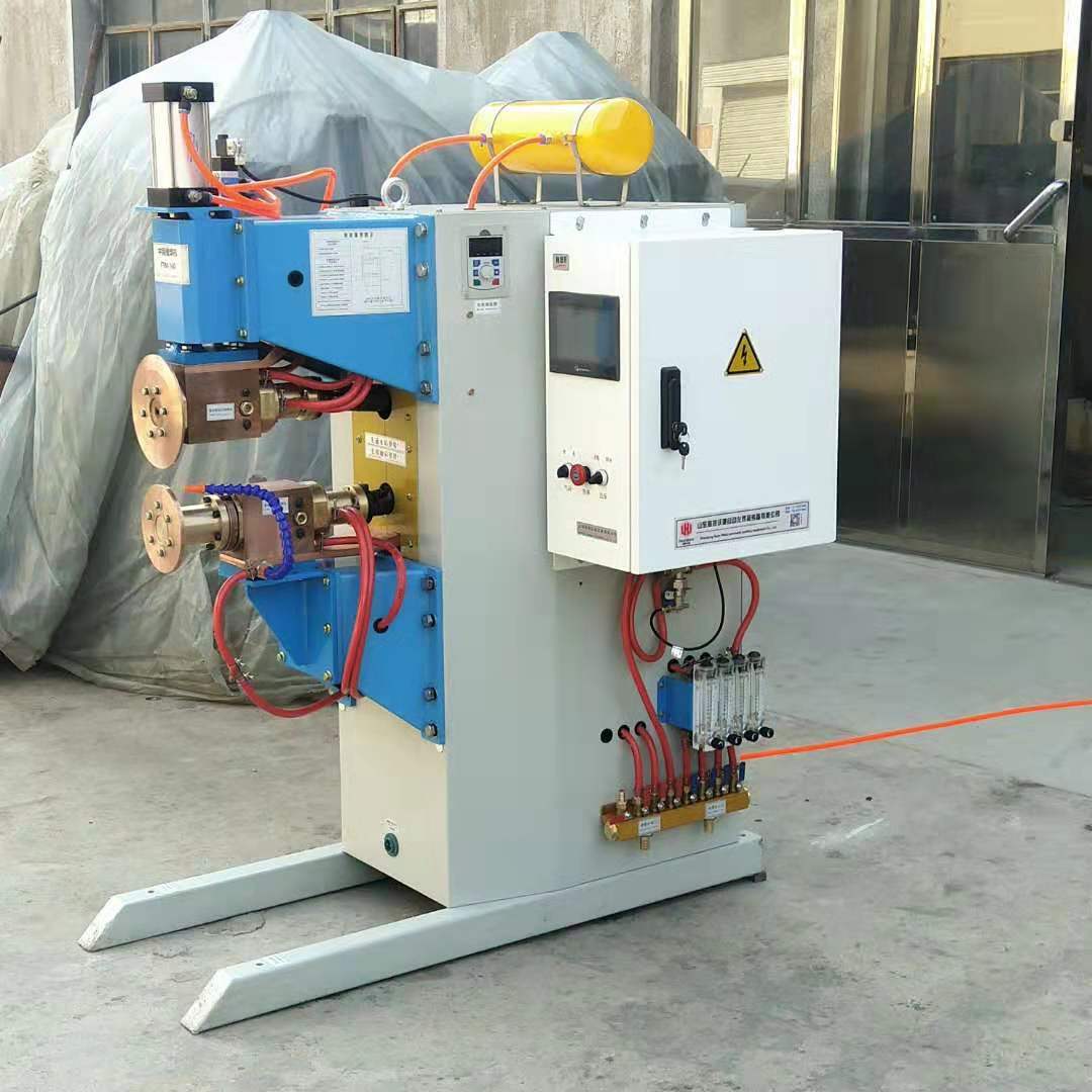 Medium frequency DC inverter pneumatic roller welding machine automatic drum ring seam roll welding machine heat sink cross seam roller welding machine