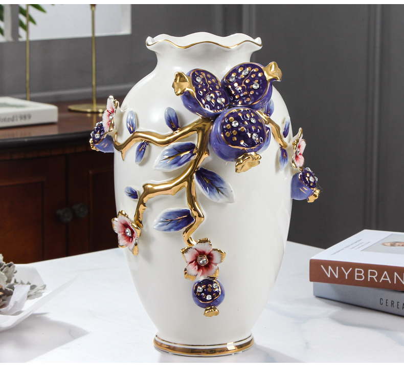 Bình hoa châu Âu mô phỏng cắm hoa trang trí bàn cà phê trang trí phòng khách - Vase / Bồn hoa & Kệ chậu trồng lan