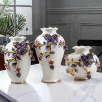 Royal Accessories Eurostyle Vases Blue Pomegranate Flower Flower Vases tea table swing pieces Home Living room TV Cabinets Soft-mounted Ceramic Vases