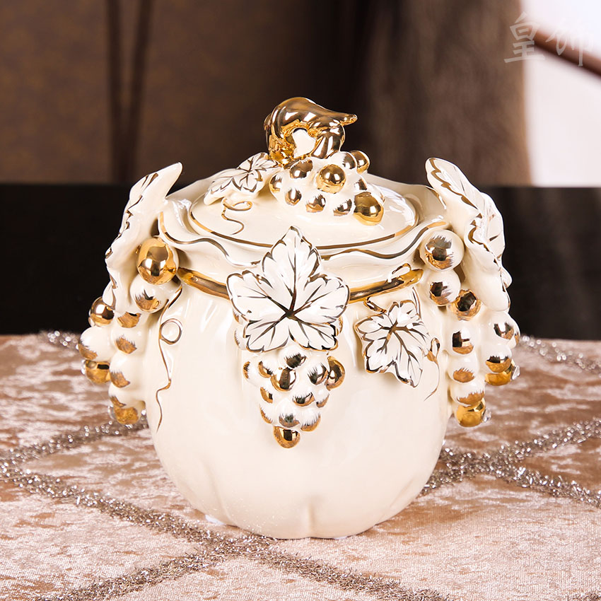 Royal decoration European-style sealed jars kitchen decorative storage jars practical ornaments creative ceramic sugar jars seasoning jars sealed jars
