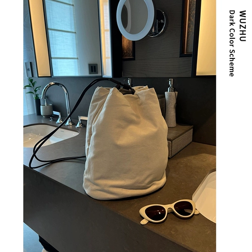 Небольшой дизайнерский слюнявчик, ведро, рюкзак, универсальная портативная сумка, французский стиль, на шнурках