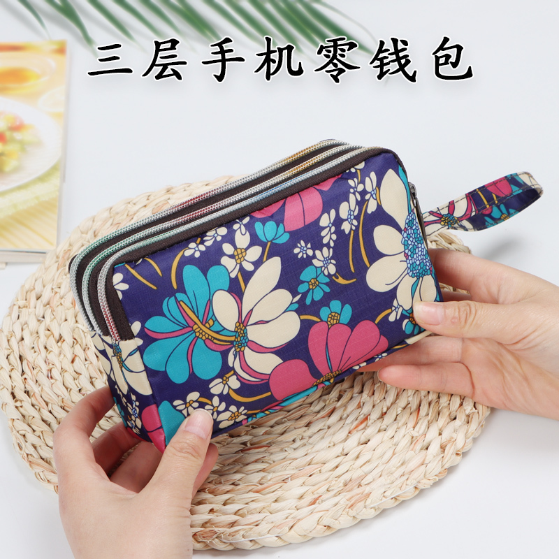 Clutch Bag for Women 2025 New Model Three-Layer Zipper Coin Purse Waterproof Long Wallet Summer Portable Mobile Phone Bag
