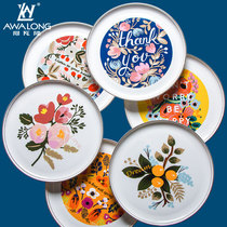 Living room storage plate Bone China Western plate creative home fruit cake breakfast steak plate decorative ceramic round plate